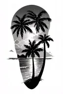 Miami Beach scene tattoo design idea