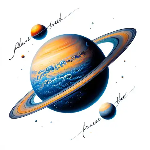 pluto planet break free from it's own orbit  tattoo design idea