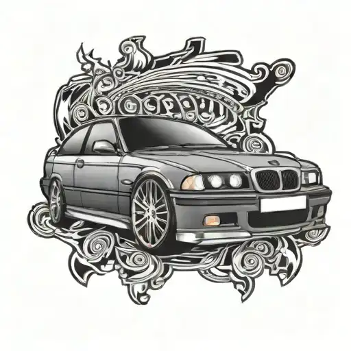 bmw e36 compact tattoo design idea