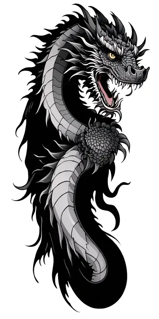 japanese yakuza traditional color dragon sleeve tattoo design idea