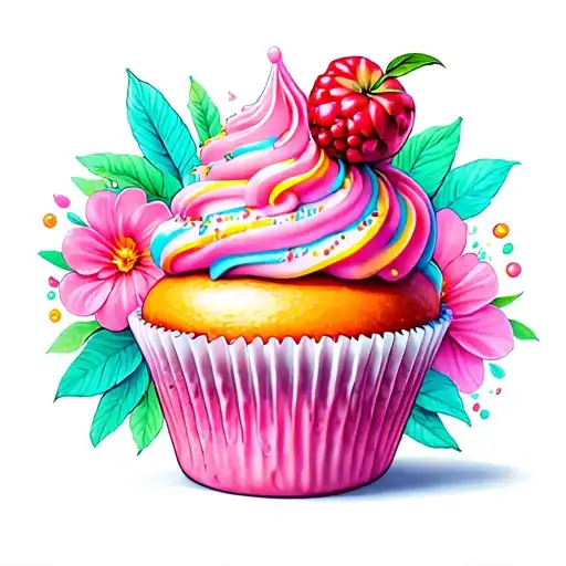 Cupcake caracter very stylish tattoo design idea