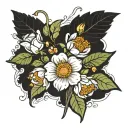 bouquet of birth flowers of November, July, and February  tattoo design idea