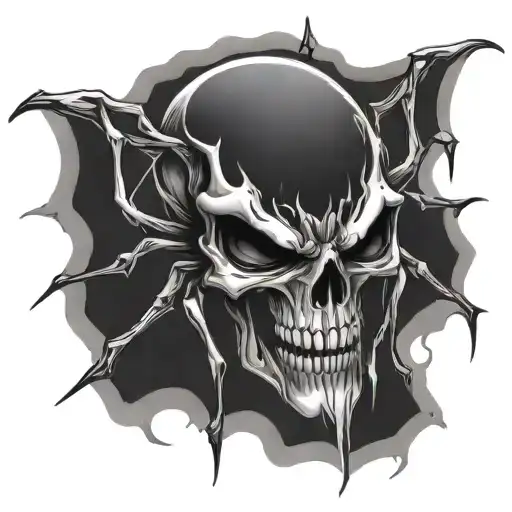 Spider - Skull tattoo design idea
