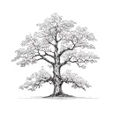 a walnut tree fineline style  tattoo design idea