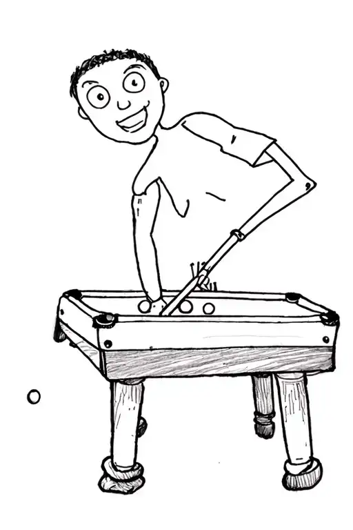 Realistic pool table tattoo design idea