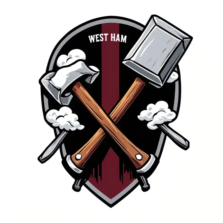 crossed hammers incourperated for west ham hammers and clouds tattoo design idea