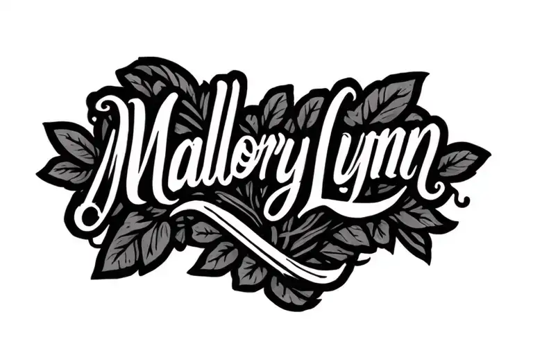 "Mallory Lynn" soulmate love letter written cursive tattoo design idea