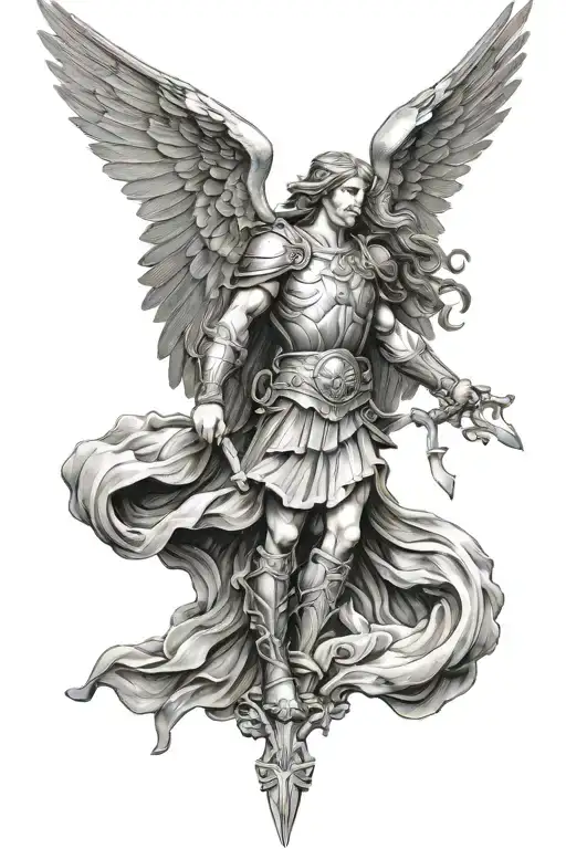 st micheal tattoo design idea
