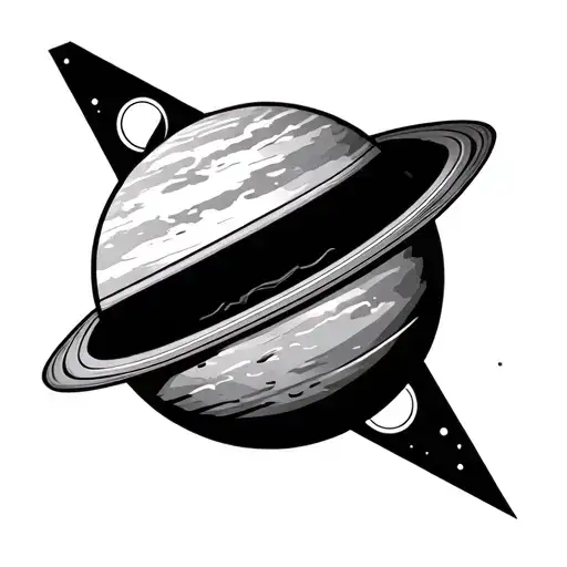 simple planet mars geometrical shapes tattoo design idea