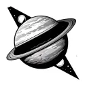 simple planet mars geometrical shapes tattoo design idea