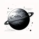 simple planet mars geometrical shapes tattoo design idea