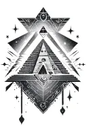 Osiris Pyramids and stars tattoo design idea