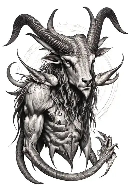 Capricorn Baphomet tattoo design idea
