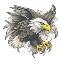 bald eagle fire tattoo design idea