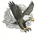 bald eagle fire tattoo design idea