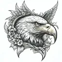 bald eagle fire tattoo design idea