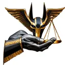 Anubis with Libra in hand tattoo design idea