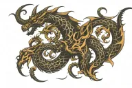 Capricorn symbol with dragon tattoo design idea