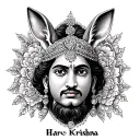 hare krishna name tattoo design idea