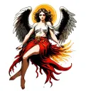 angel falling tattoo design idea