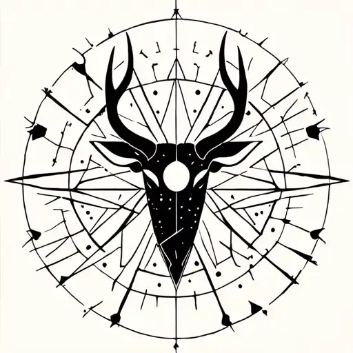 symbols for Sagittarius sun, Taurus moon, Capricorn rising, small, simple tattoo design idea