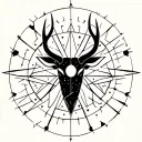 symbols for Sagittarius sun, Taurus moon, Capricorn rising, small, simple tattoo design idea