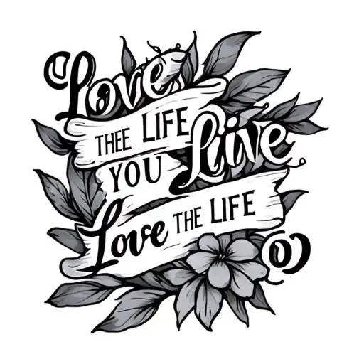love the life you live, live the life ou love tattoo design idea