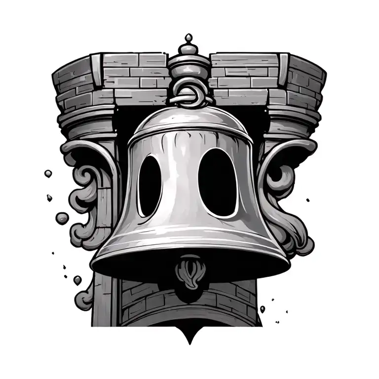 emojis bell tower shape tattoo design idea