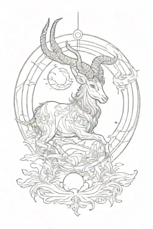 winter solstice capricorn tattoo design idea