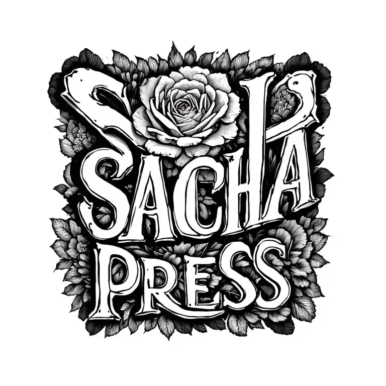 SACHA PRESS NAME WITH THE DATE OF Birth 10/15/2025 tattoo design idea