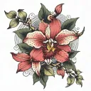 cattleya orchid vine wrapping tattoo design idea