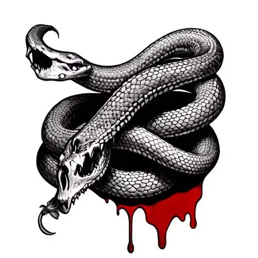 Ouija and snakes and blood tattoo design idea