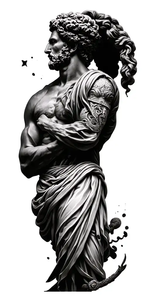 Discipline * Stoic philosophy concept * cool design tattoo design idea