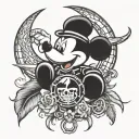 marine corps emblem dream catcher crescent moon Mickey mouse tattoo design idea