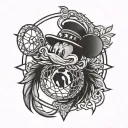 marine corps emblem dream catcher crescent moon Mickey mouse tattoo design idea