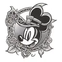 marine corps emblem dream catcher crescent moon Mickey mouse tattoo design idea