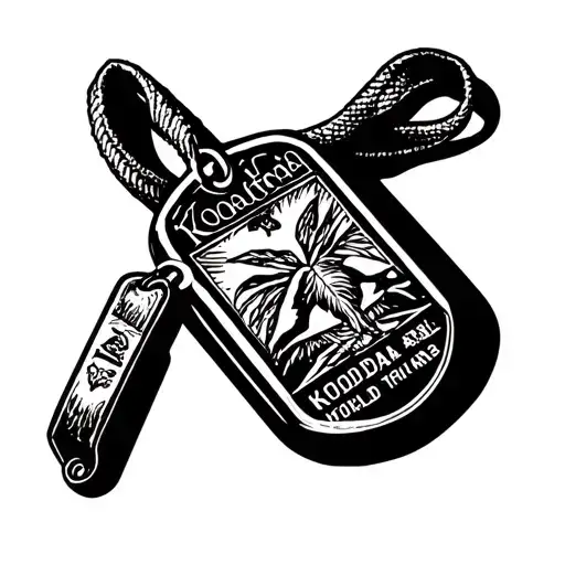World war 2 Kokoda trail, with dog tag and Army logo tattoo design idea