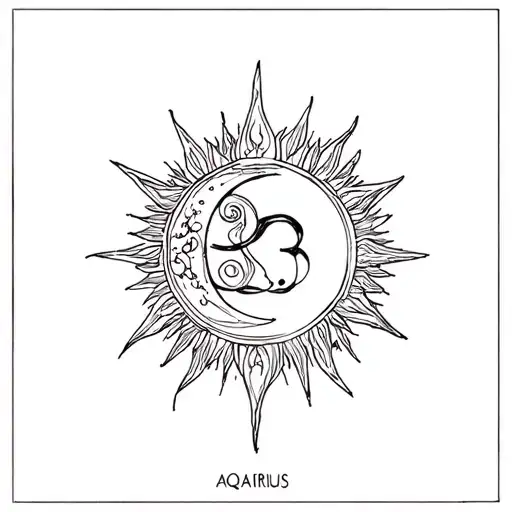 big 3 sign sun is aquarius moon is libra rising is gemini tattoo design idea