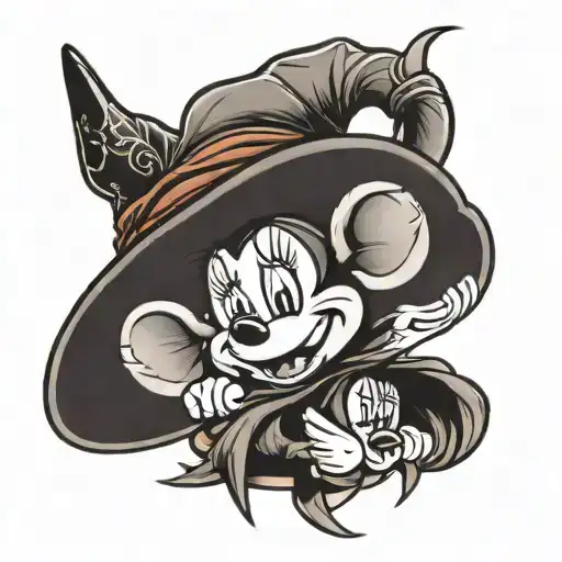 sorting hat with minnie mouse ears tattoo design idea