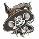 sorting hat with minnie mouse ears tattoo design idea