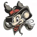 sorting hat with minnie mouse ears tattoo design idea