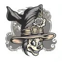 sorting hat with minnie mouse ears tattoo design idea