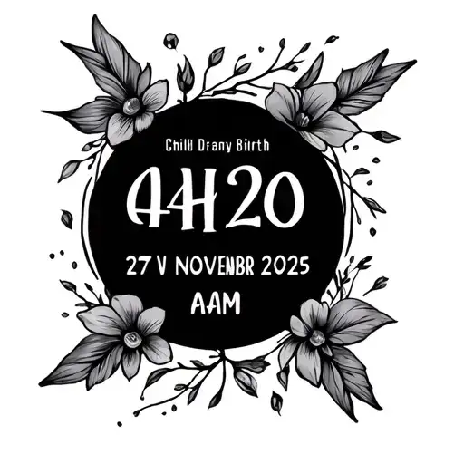 27 November 2025 - 04H20 AM child birth date tattoo design idea