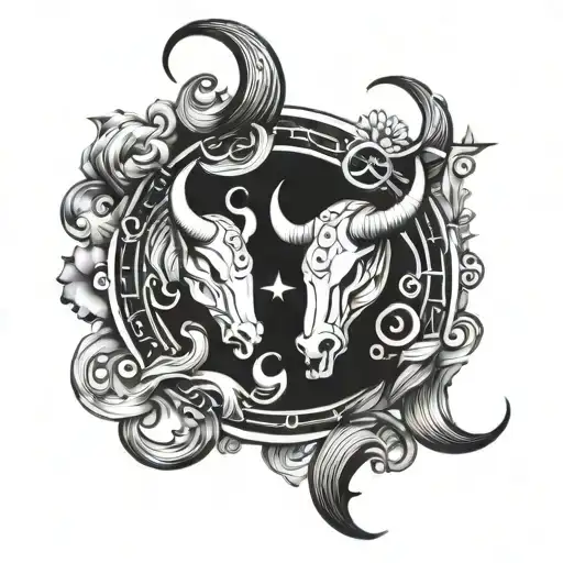 zodiac sign taurus and pisces tattoo design tattoo design idea