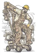 lineman working on a truck tattoo design idea