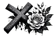 be still and cross tattoo design idea