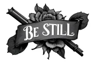 be still and cross tattoo design idea