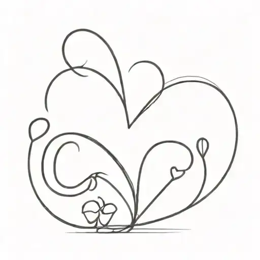 fine line heart shape with name along the line tattoo design idea