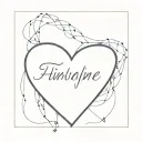 fine line heart shape with name along the line tattoo design idea