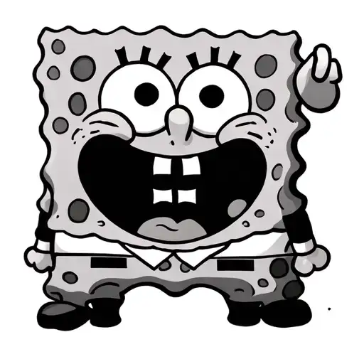 sword stitch sponge bob and patrick tattoo design idea